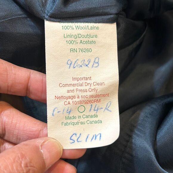 Grand Prix navy blue, horizontal and vertical lines size 14 slim youth - Picture 16 of 16